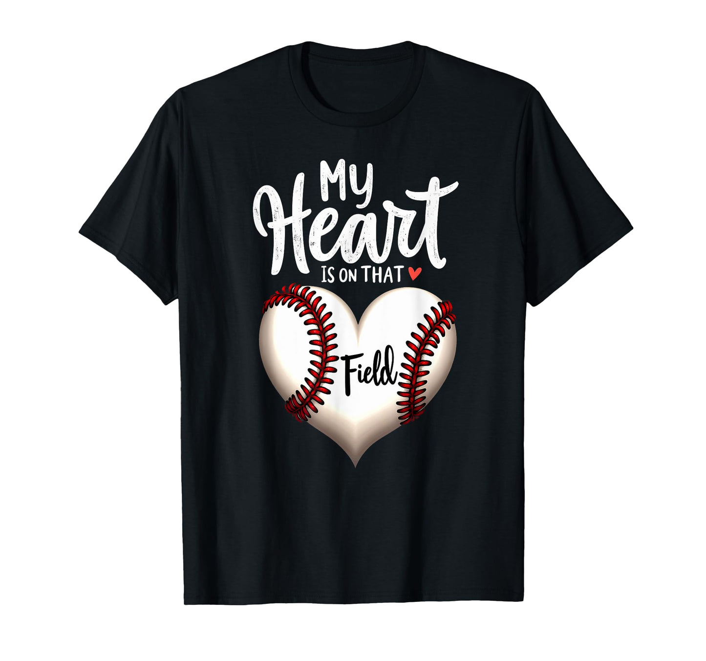 My Heart Is That Field Softball Dad T-Shirt - Custom Art Print Men Women - T-Shirt, Sweatshirt, Hoodie