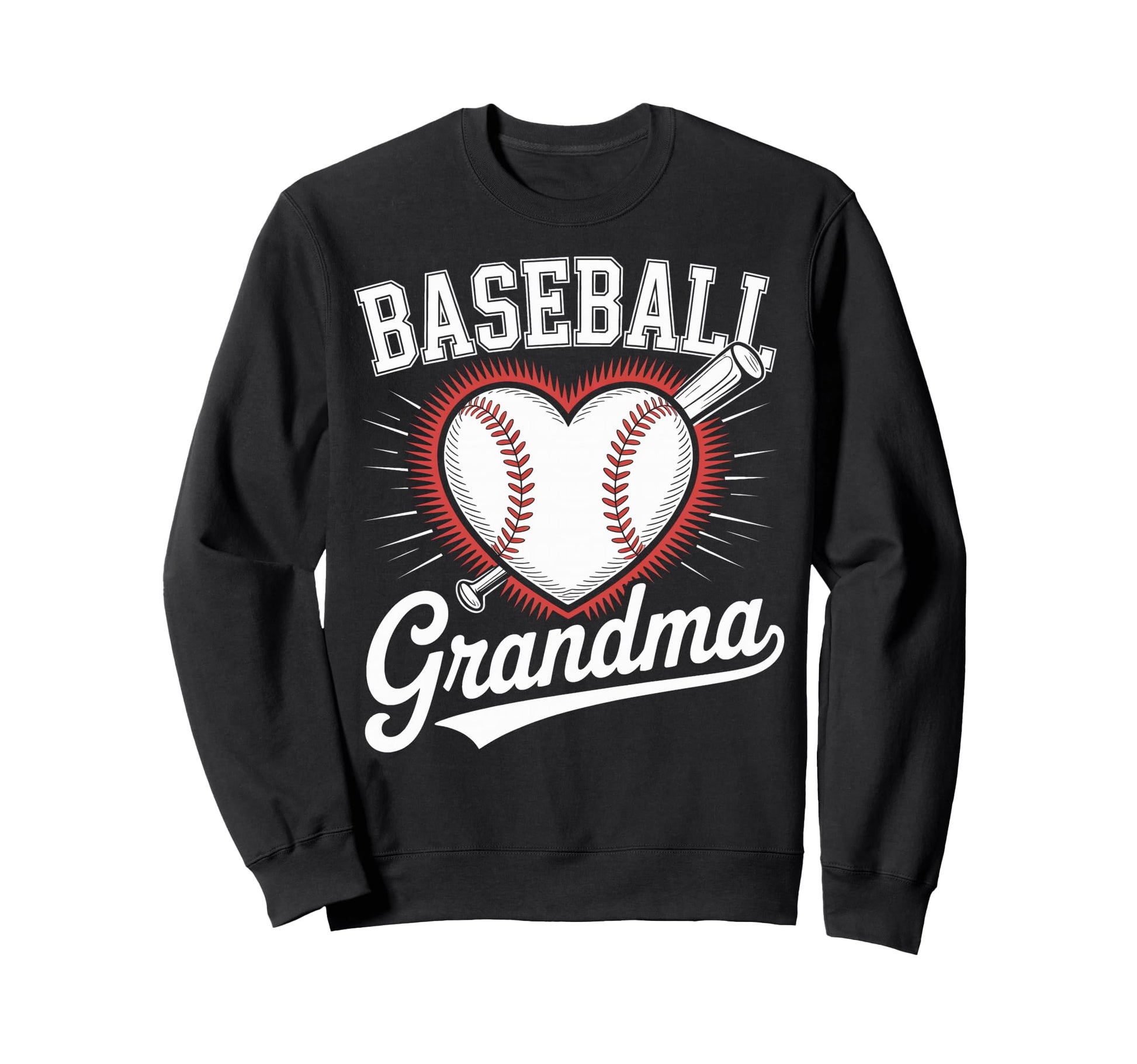 Baseball Grandma Heart And Bat Sweatshirt - Novelty Apparel Men Women - T-Shirt, Sweatshirt, Hoodie