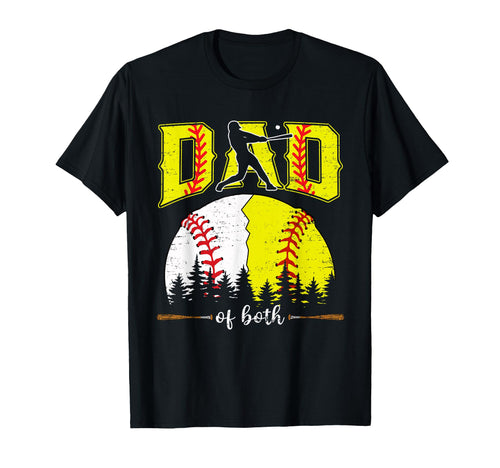 Dad Both Baseball Softball Fathers Day T-Shirt - Minimalist Print Unisex - T-Shirt, Sweatshirt, Hoodie