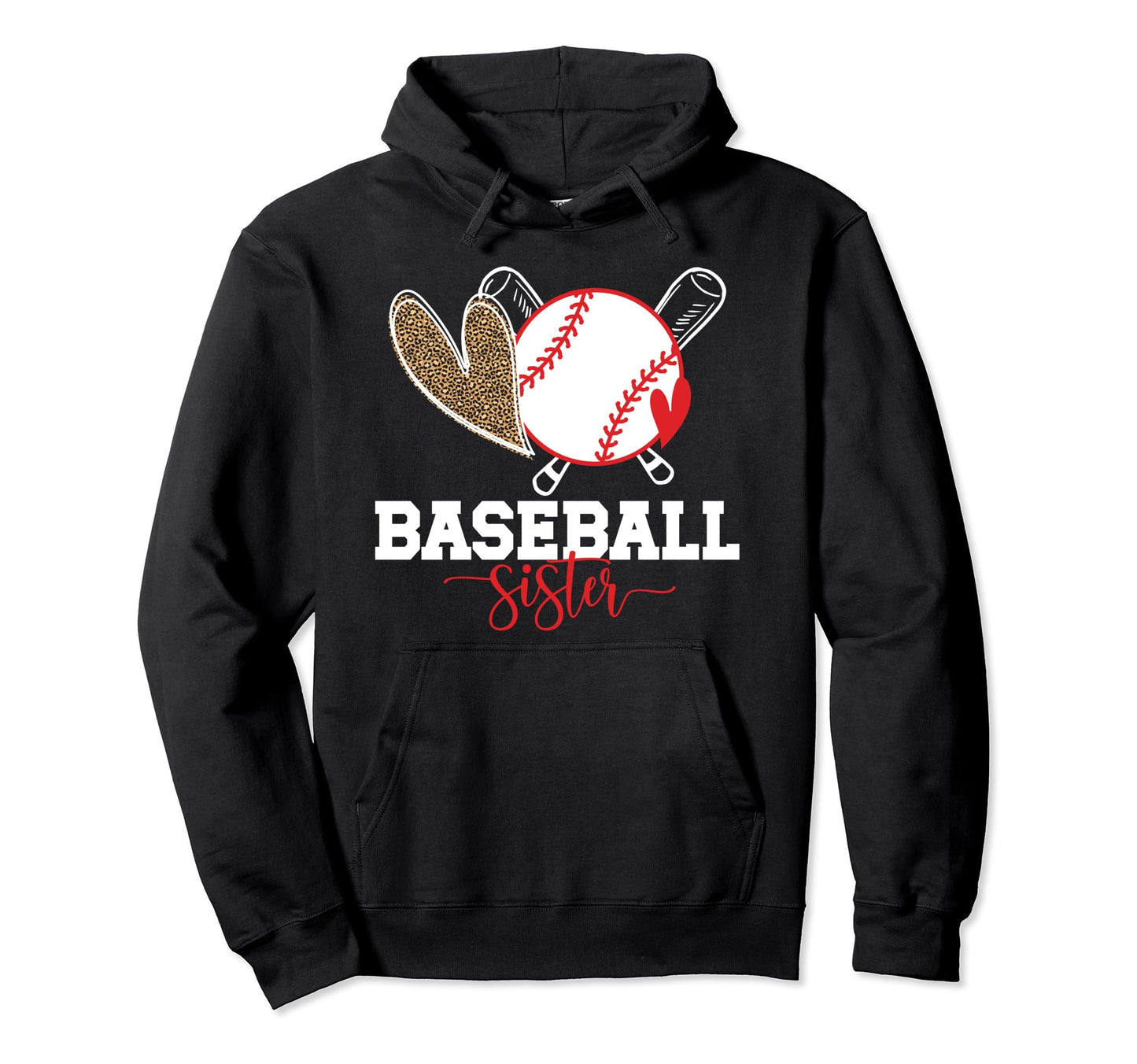 Baseball Sister Baseball Sis Baseball Hoodie - Unique Graphic Unisex - T-Shirt, Sweatshirt, Hoodie