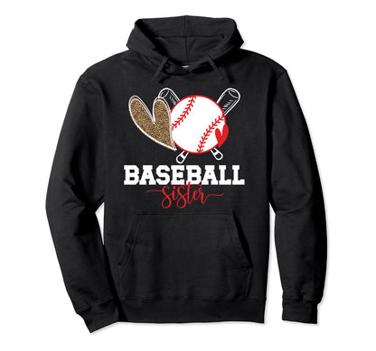 Baseball Sister Baseball Sis Baseball Hoodie - Unique Graphic Unisex - T-Shirt, Sweatshirt, Hoodie