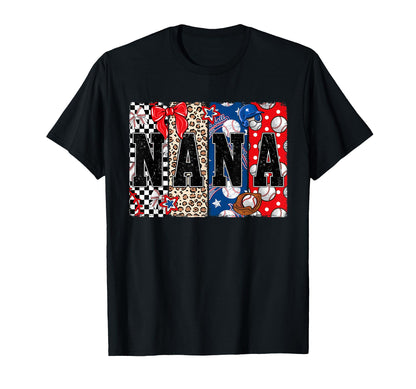 Nana Bow Baseball Leopard T-Shirt - Casual Everyday Wear Unisex - T-Shirt, Sweatshirt, Hoodie