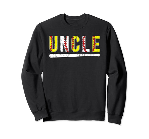 Softball Baseball Uncle Baseball Sweatshirt - Aesthetic Graphic Unisex - T-Shirt, Sweatshirt, Hoodie