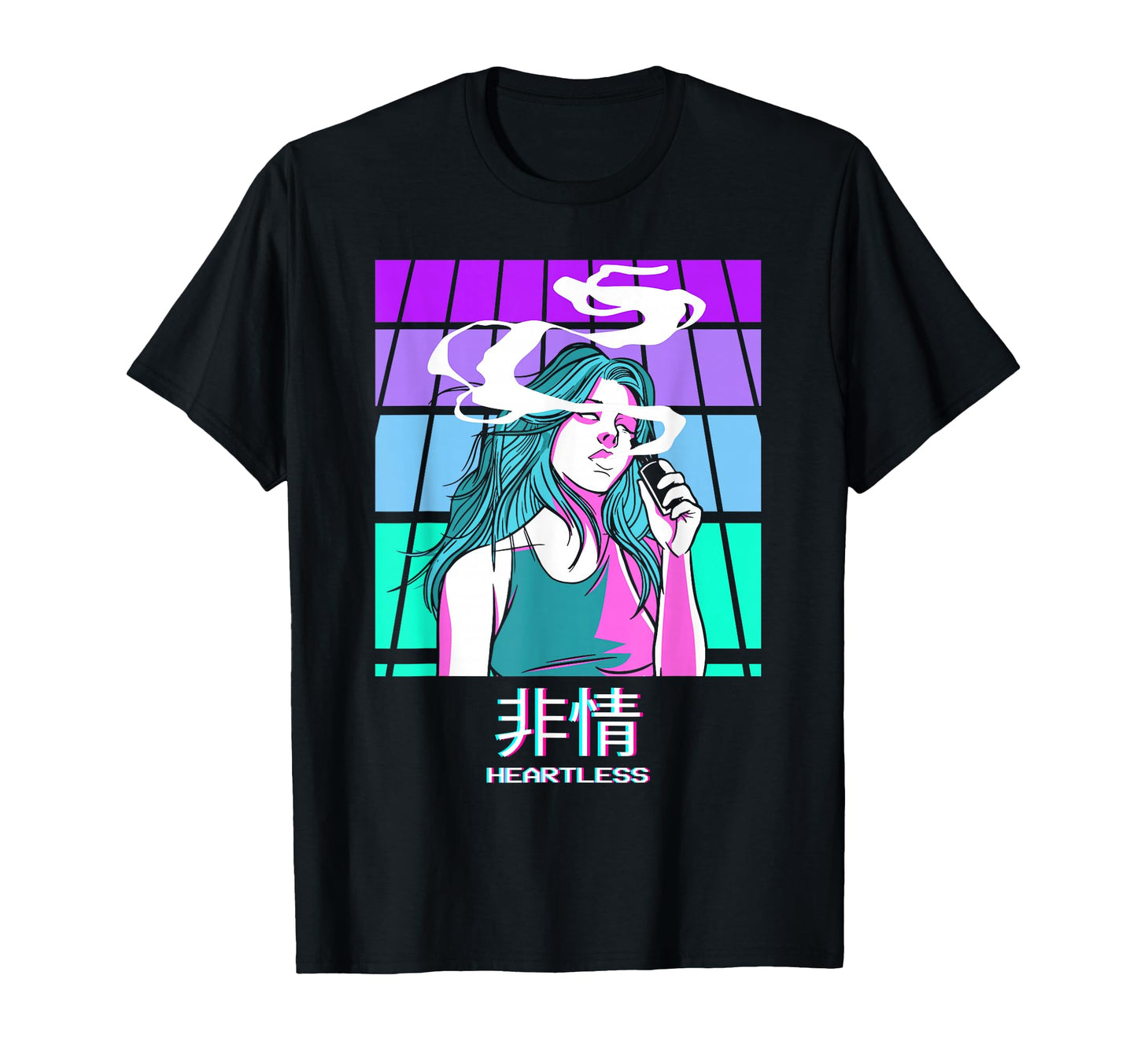 Heartless Anime Vaporwave Aesthetic Alt T-Shirt - Graphic Print Unisex - T-Shirt, Sweatshirt, Hoodie