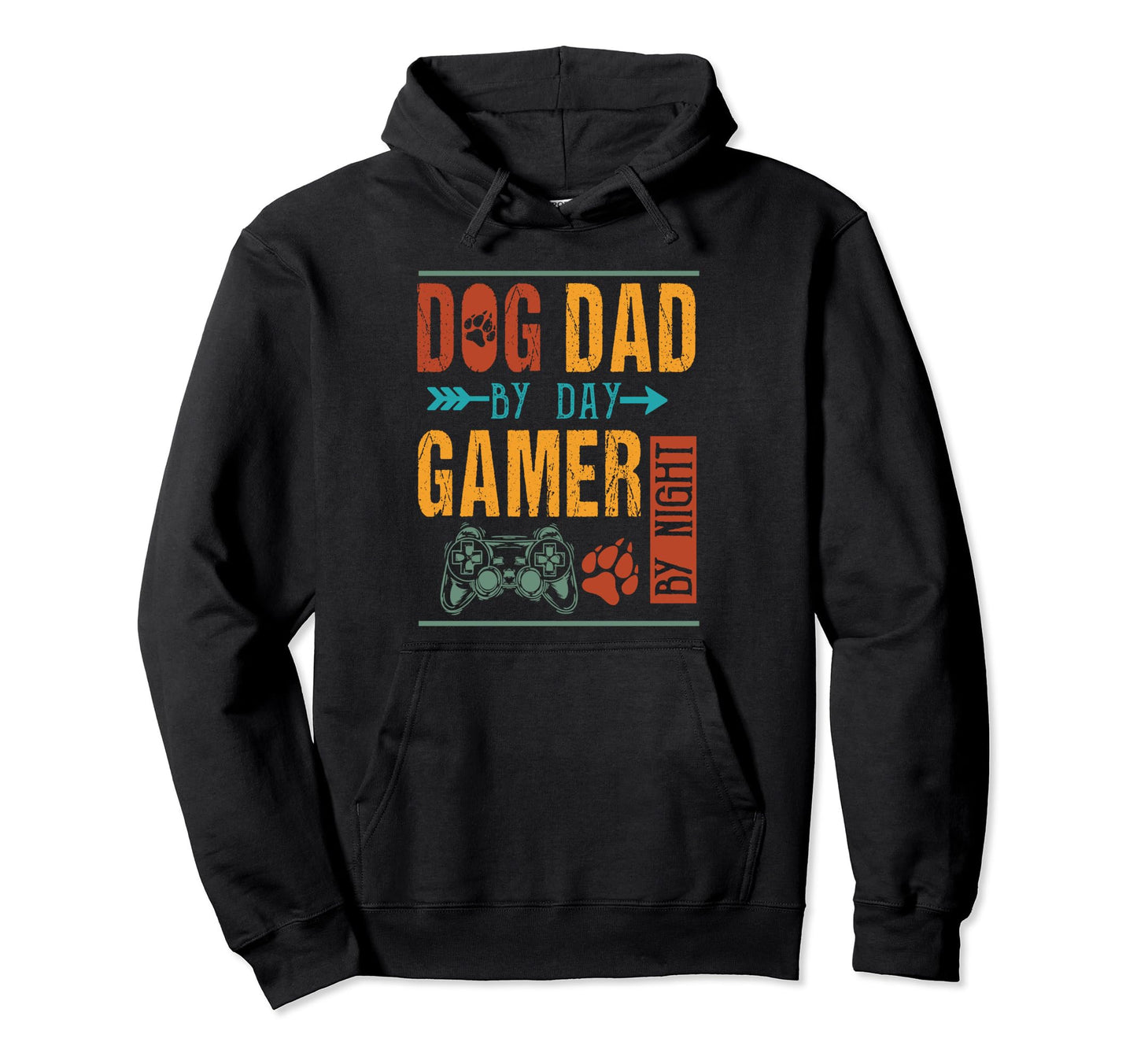 Mens Dog Dad Day Gamer Night Fathers Day Hoodie - Unique Graphic Men Women - T-Shirt, Sweatshirt, Hoodie