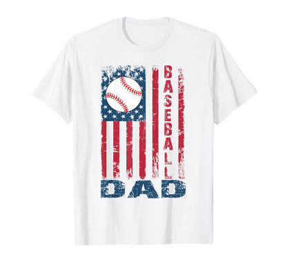 Baseball Dad American Us Flag Baseball T-Shirt - Graphic Print for Adults - T-Shirt, Sweatshirt, Hoodie