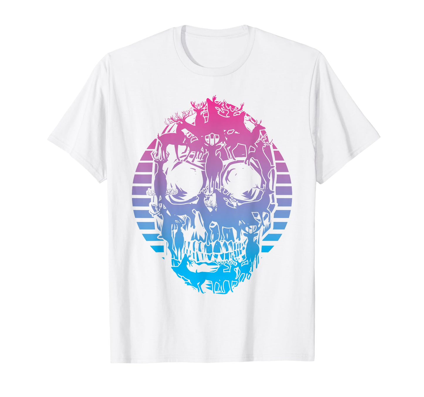 Deers Hunting Vaporwave Aesthetic T-Shirt - Trendy Graphic for Adults - T-Shirt, Sweatshirt, Hoodie