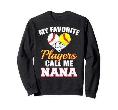 My Favorite Players Baseball Softball Sweatshirt - Unique Graphic Unisex - T-Shirt, Sweatshirt, Hoodie