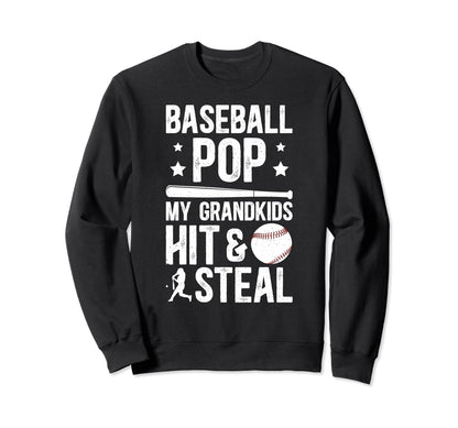 Baseball Pop Funny Grandpa Pop Sweatshirt - Minimalist Print Men Women - T-Shirt, Sweatshirt, Hoodie
