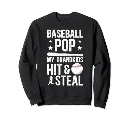 Baseball Pop Funny Grandpa Pop Sweatshirt - Minimalist Print Men Women - T-Shirt, Sweatshirt, Hoodie