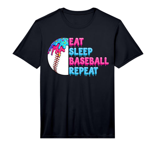 Eat Sleep Baseball Repeat Funny Baseball T-Shirt - Unique Graphic Unisex - T-Shirt, Sweatshirt, Hoodie