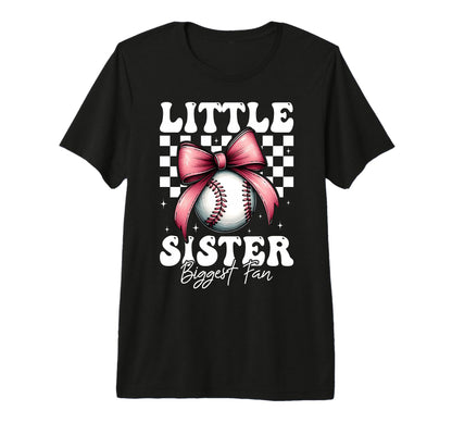 Baseball Sister Coquette Bow Little T-Shirt - Aesthetic Graphic Unisex - T-Shirt, Sweatshirt, Hoodie