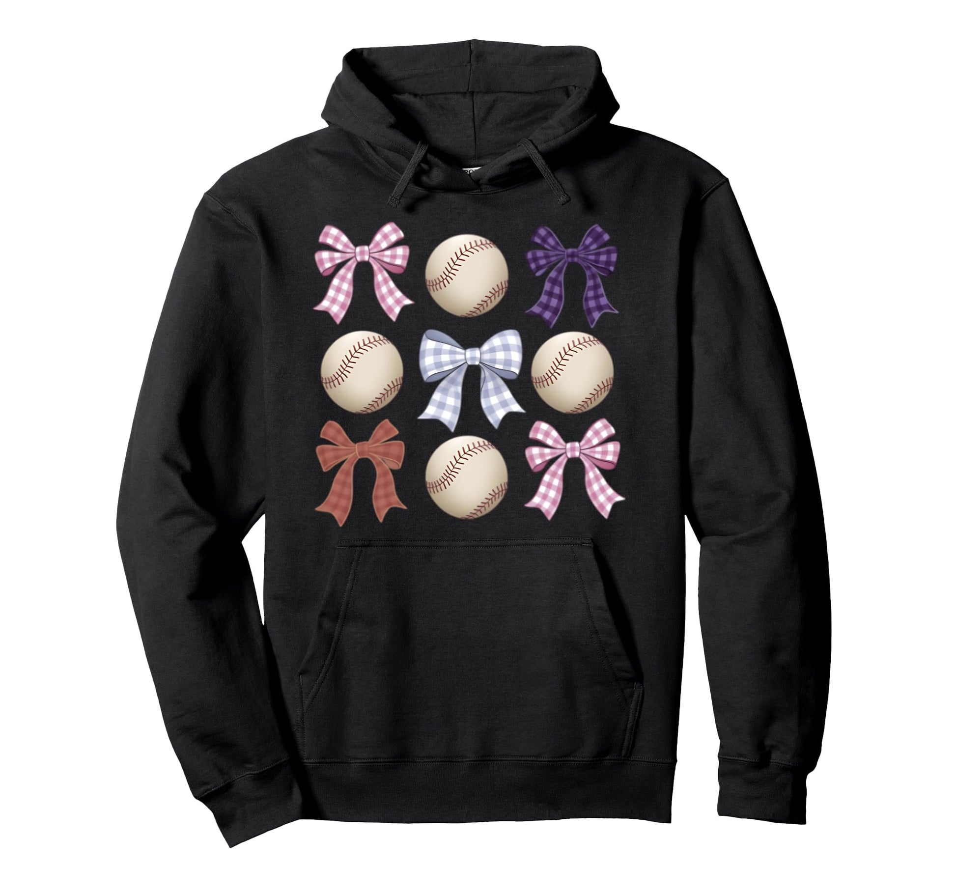 Baseball Coquette Bow Mom Sister Hoodie - Minimalist Print Men Women - T-Shirt, Sweatshirt, Hoodie