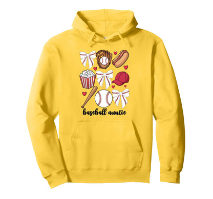 Baseball Auntie Coquette Bow Nephew Hoodie - Unique Graphic Unisex - T-Shirt, Sweatshirt, Hoodie