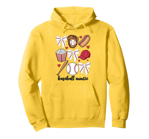 Baseball Auntie Coquette Bow Nephew Hoodie - Unique Graphic Unisex - T-Shirt, Sweatshirt, Hoodie