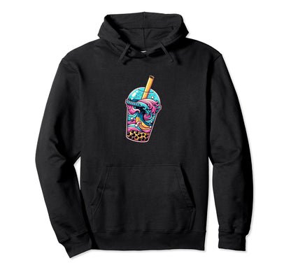 Vaporwave Aesthetic Bubble Boba Tea Great Hoodie - Graphic Print Men Women - T-Shirt, Sweatshirt, Hoodie