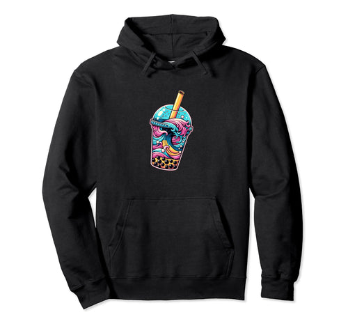 Vaporwave Aesthetic Bubble Boba Tea Great Hoodie - Graphic Print Men Women - T-Shirt, Sweatshirt, Hoodie