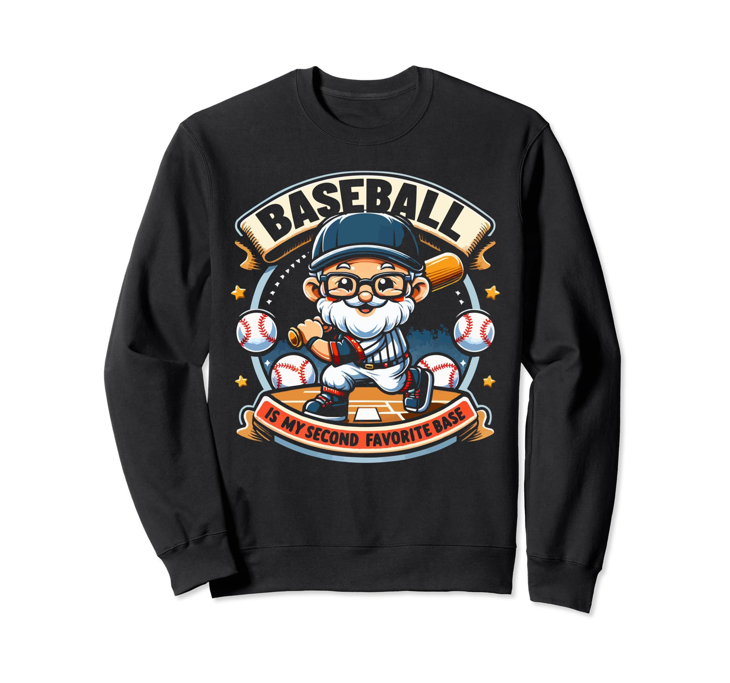 Baseball Grandpa Grandfather Sweatshirt - Custom Art Print Men Women - T-Shirt, Sweatshirt, Hoodie