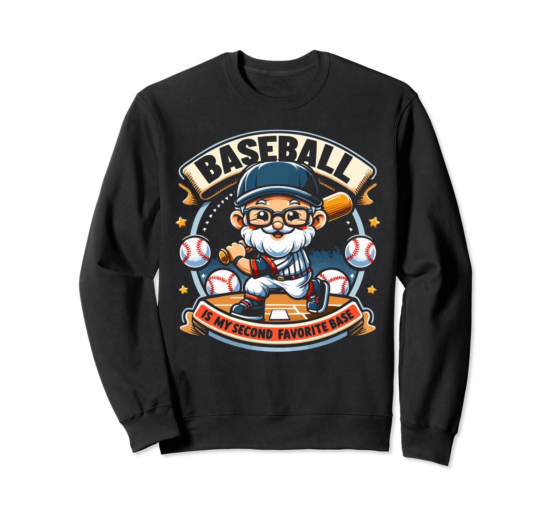 Baseball Grandpa Grandfather Sweatshirt - Custom Art Print Men Women - T-Shirt, Sweatshirt, Hoodie