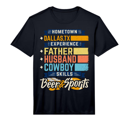 Mens Father Husband Cowboy Beer Sports T-Shirt - Aesthetic Graphic Unisex - T-Shirt, Sweatshirt, Hoodie