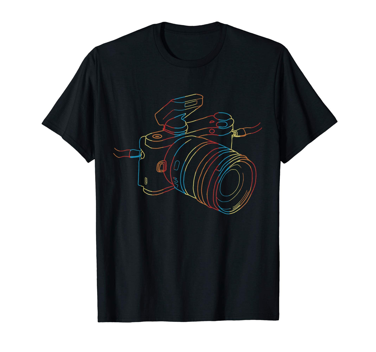Camera Line Art Photographer T-Shirt - Streetwear Style Men Women - T-Shirt, Sweatshirt, Hoodie