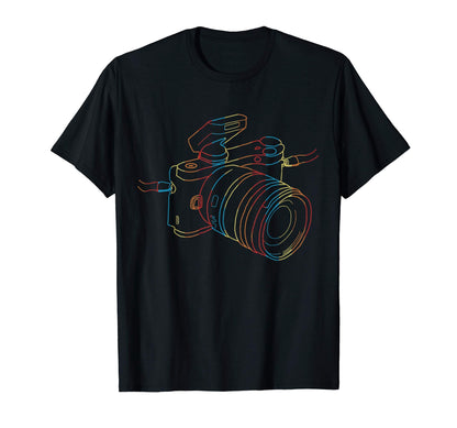 Camera Line Art Photographer T-Shirt - Streetwear Style Men Women - T-Shirt, Sweatshirt, Hoodie