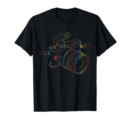 Camera Line Art Photographer T-Shirt - Streetwear Style Men Women - T-Shirt, Sweatshirt, Hoodie