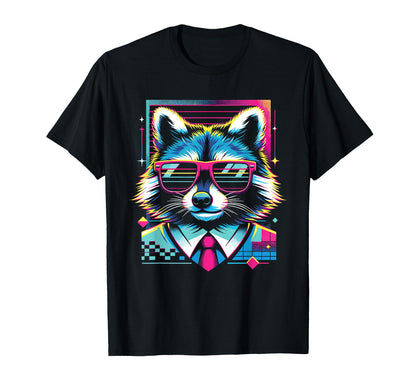Raccoon Sunglasses 80S Aesthetic T-Shirt - Fun Novelty Design for Adults - T-Shirt, Sweatshirt, Hoodie