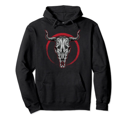 Bull Skull Cow Head Boho Gift Hoodie - Casual Everyday Wear for Adults - T-Shirt, Sweatshirt, Hoodie