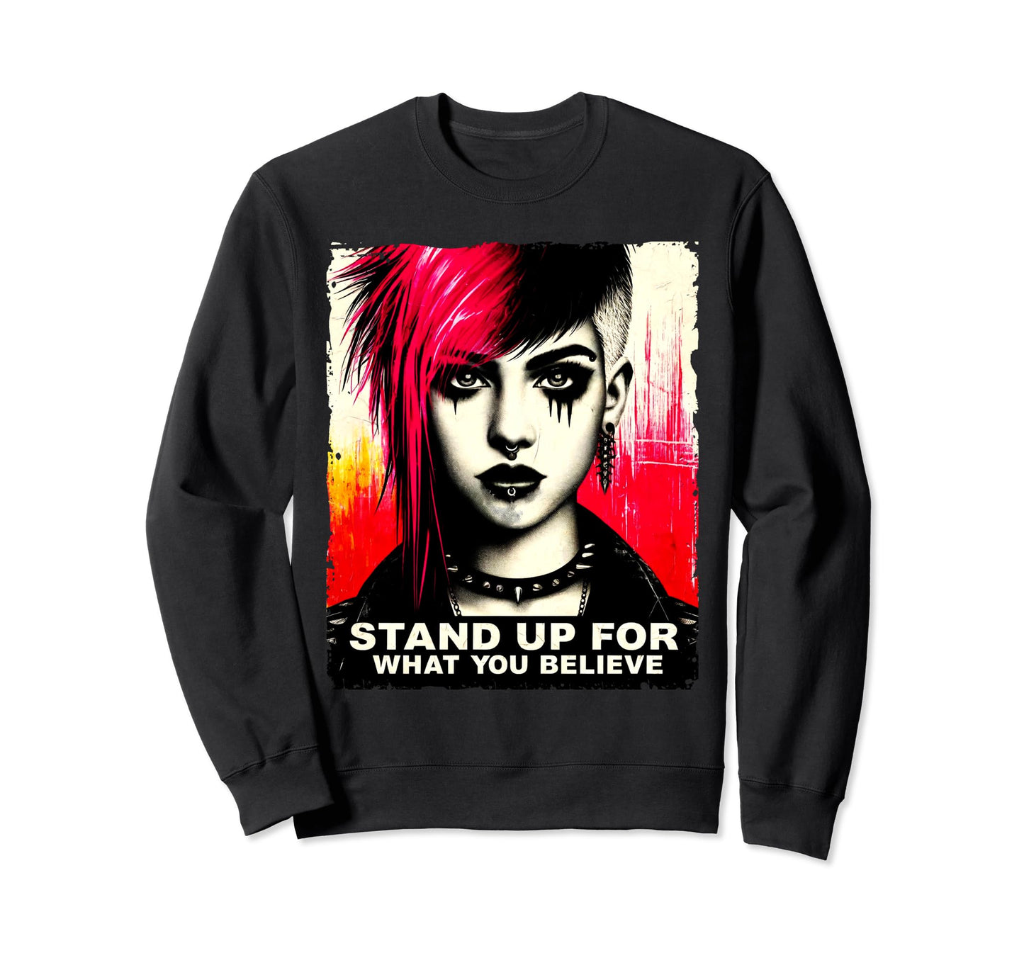 Punk Graffiti Grunge 90S Distressed Sweatshirt - Streetwear Style Men Women - T-Shirt, Sweatshirt, Hoodie