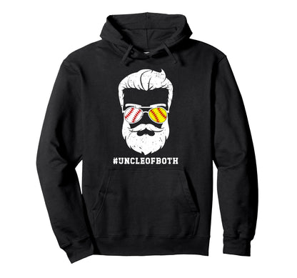 Uncle Both Baseball Softball Uncle Hoodie - Unique Graphic Men Women - T-Shirt, Sweatshirt, Hoodie