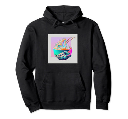 Vaperwave Aesthetic Glitch Ramen Retrowave Hoodie - Trendy Graphic Unisex - T-Shirt, Sweatshirt, Hoodie