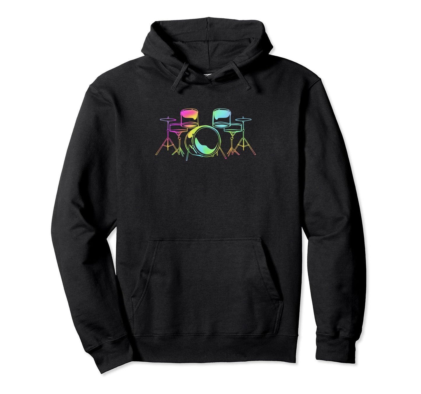 Rainbow Percussion Drummer Drum Set Hoodie - Trendy Graphic for Adults - T-Shirt, Sweatshirt, Hoodie