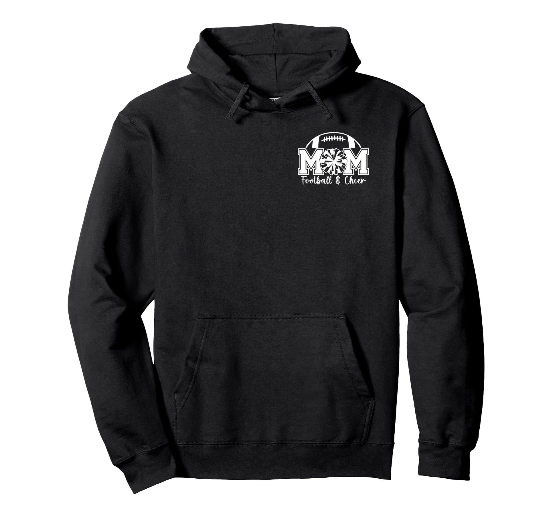 2 Sided Football And Cheer Mom Game Hoodie - Minimalist Print for Adults - T-Shirt, Sweatshirt, Hoodie