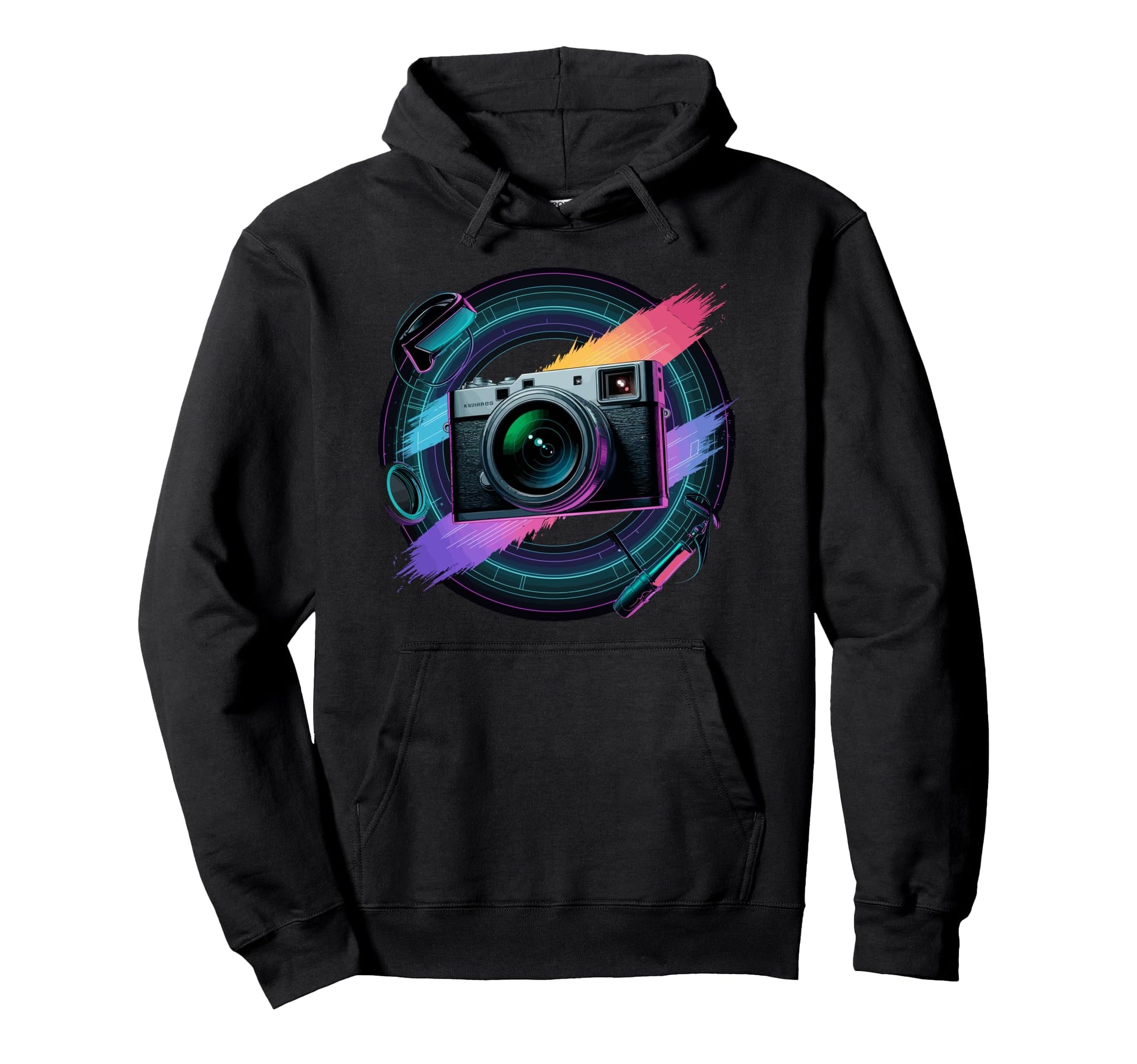 Colorful Camera Electric Photography Hoodie - Streetwear Style Men Women - T-Shirt, Sweatshirt, Hoodie