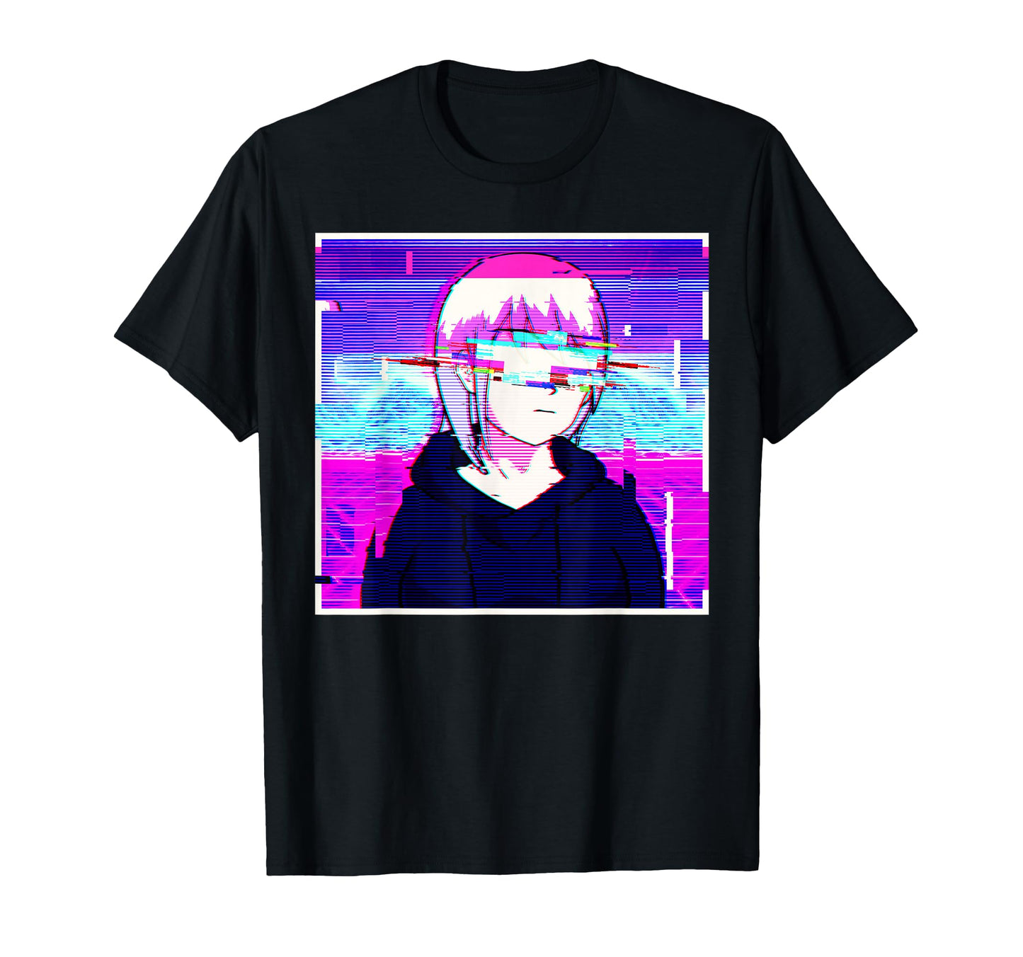 Emo Anime Vaporwave Aesthetic Glitch T-Shirt - Trendy Graphic Unisex - T-Shirt, Sweatshirt, Hoodie