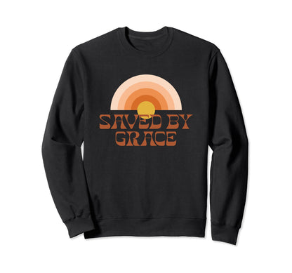 Saved Grace Rainbow Christian Sweatshirt - Aesthetic Graphic for Adults - T-Shirt, Sweatshirt, Hoodie