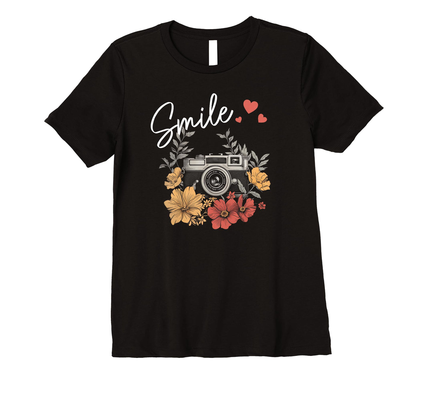 Womens Photographer Smile Camera T-Shirt - Fun Novelty Design Men Women - T-Shirt, Sweatshirt, Hoodie