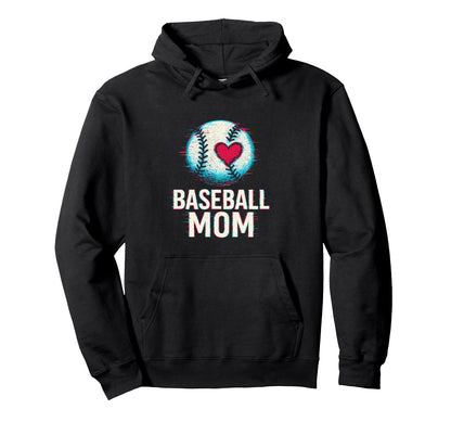 Baseball Mom Proud Son Supporter Cheer Hoodie - Trendy Graphic Unisex - T-Shirt, Sweatshirt, Hoodie