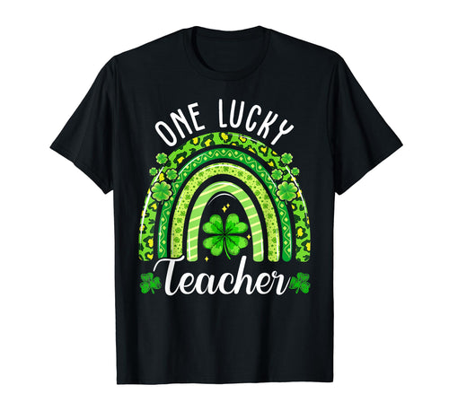 One Lucky Teacher Rainbow Shamrock St T-Shirt - Graphic Print for Adults - T-Shirt, Sweatshirt, Hoodie