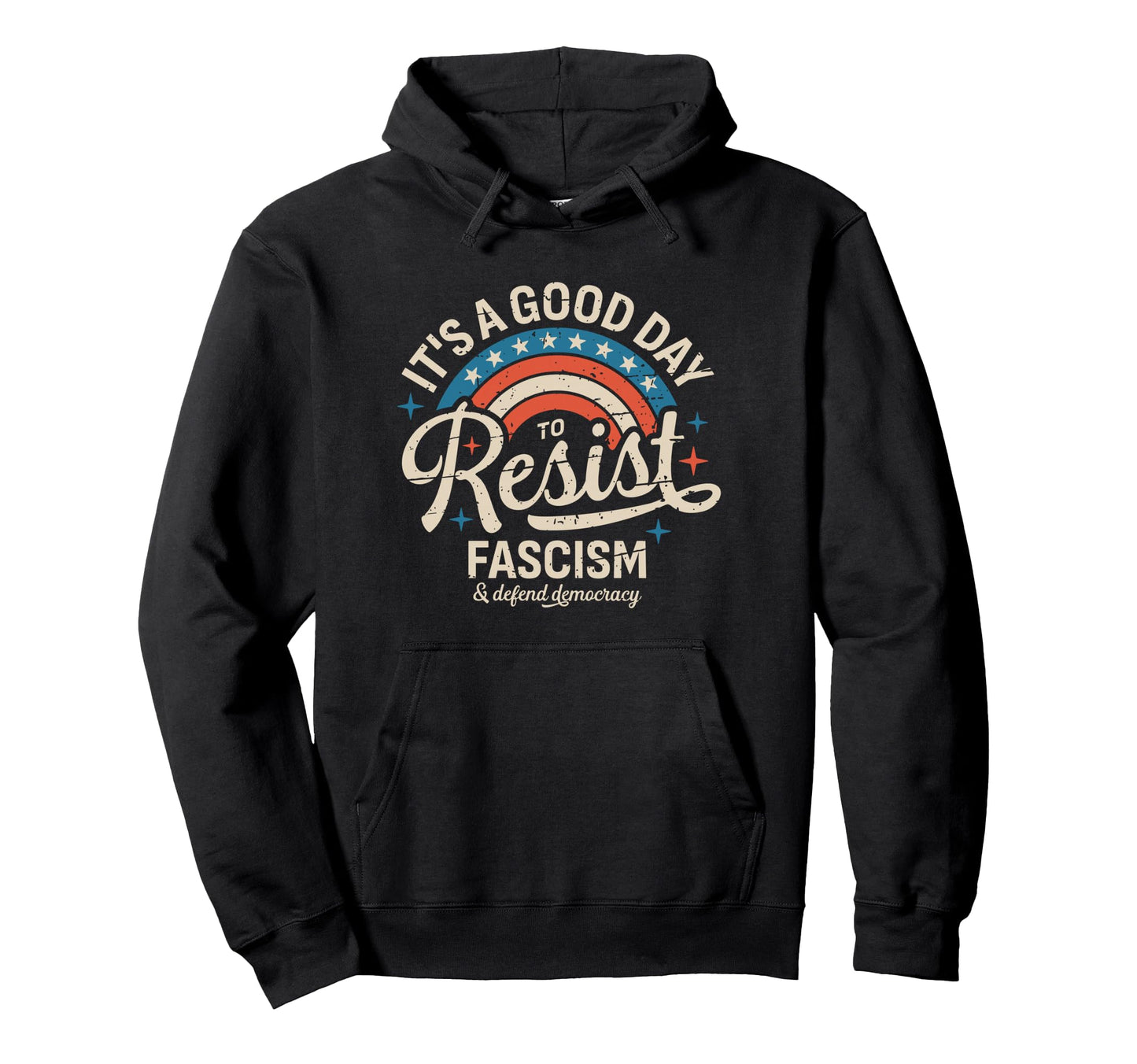 Resist Defend Rainbow Flag Protest Hoodie - Minimalist Print for Adults - T-Shirt, Sweatshirt, Hoodie