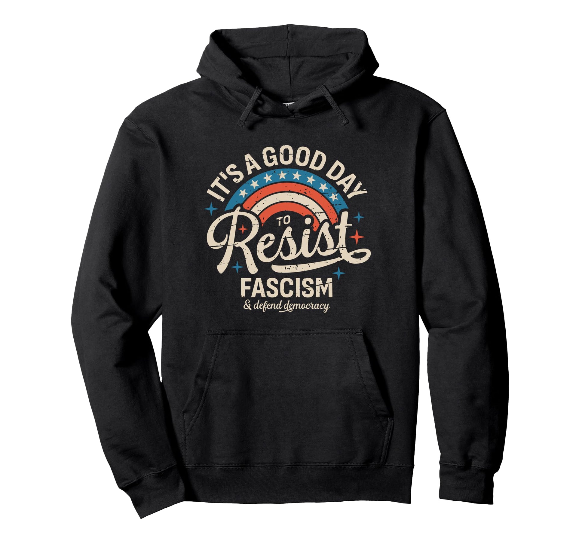 Resist Defend Rainbow Flag Protest Hoodie - Minimalist Print for Adults - T-Shirt, Sweatshirt, Hoodie