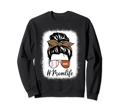 American Football And Baseball Mom Sweatshirt - Minimalist Print Unisex - T-Shirt, Sweatshirt, Hoodie