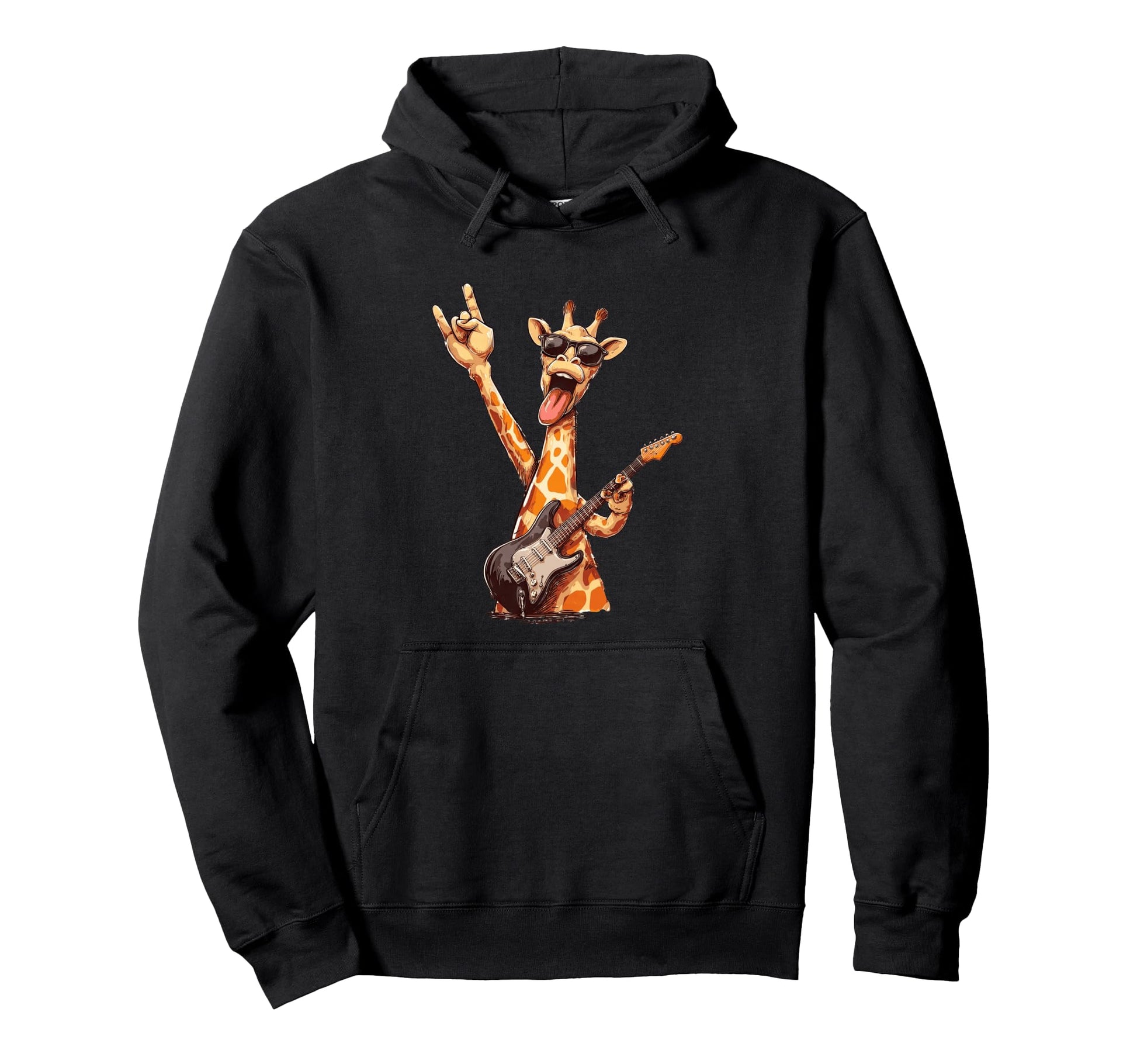 Funny Giraffe Rock Music Sunglasses Hoodie - Novelty Apparel for Adults - T-Shirt, Sweatshirt, Hoodie