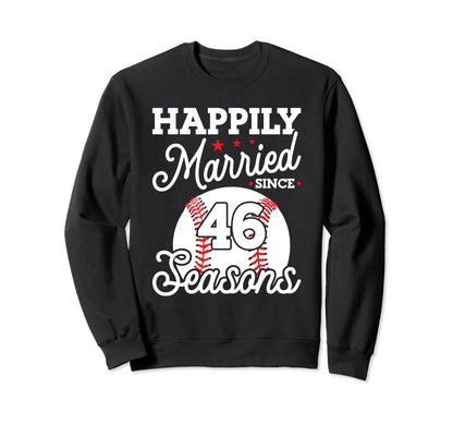 46Th Wedding Anniversary Baseball Sweatshirt - Unique Graphic for Adults - T-Shirt, Sweatshirt, Hoodie