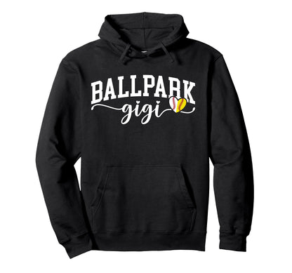 Ballpark Gigi Grandma Softball Baseball Hoodie - Trendy Graphic Unisex - T-Shirt, Sweatshirt, Hoodie