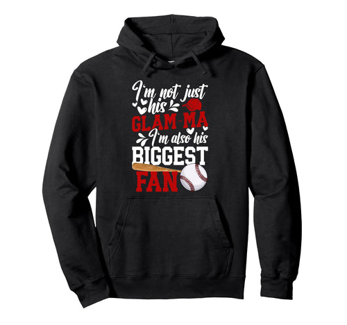 Biggest Fan Baseball Glam Ma Baseball Hoodie - Novelty Apparel Unisex - T-Shirt, Sweatshirt, Hoodie