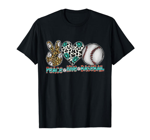 Peace Love Baseball Player Mom Sister T-Shirt - Minimalist Print Men Women - T-Shirt, Sweatshirt, Hoodie