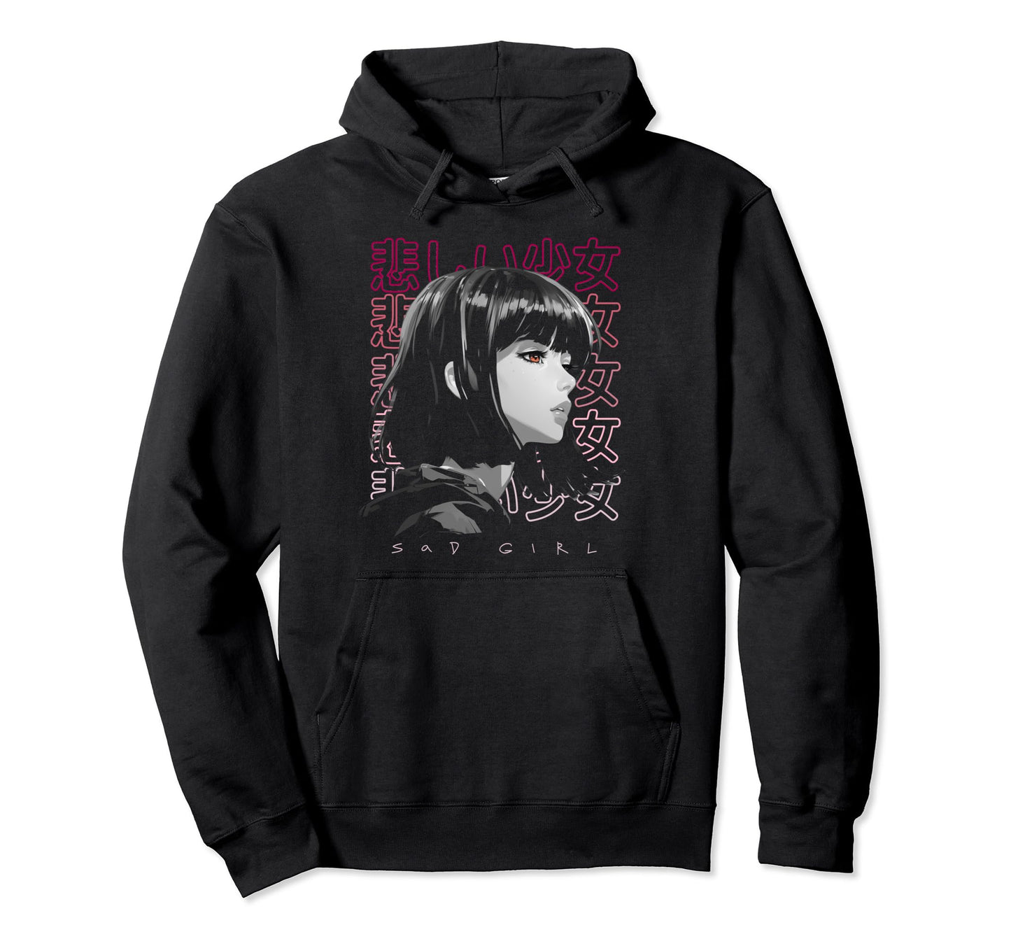 Anime Sad Lover Art Emo Manga Aesthetic Hoodie - Custom Art Print Unisex - T-Shirt, Sweatshirt, Hoodie