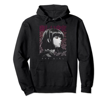 Anime Sad Lover Art Emo Manga Aesthetic Hoodie - Custom Art Print Unisex - T-Shirt, Sweatshirt, Hoodie